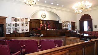 [photo, Courtroom, Worcester County Courthouse, One West Market St., Snow Hill, Maryland]